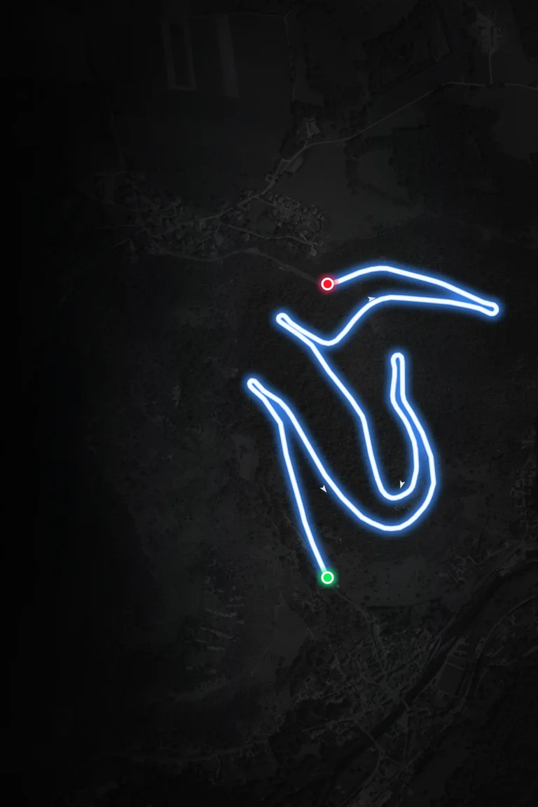 Illustration du parcours de Vuillafans-Échevannes sur fond aérien